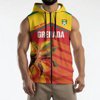 Grenada Football 2026 Custom Sleeveless Zip Hoodie Go Spice Boys Nutmeg Red Version