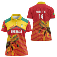 Grenada Football 2026 Custom Women Polo Shirt Go Spice Boys Nutmeg Red Version