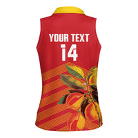 Grenada Football 2026 Custom Women Sleeveless Polo Shirt Go Spice Boys Nutmeg Red Version