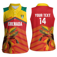 Grenada Football 2026 Custom Women Sleeveless Polo Shirt Go Spice Boys Nutmeg Red Version
