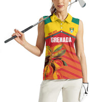 Grenada Football 2026 Custom Women Sleeveless Polo Shirt Go Spice Boys Nutmeg Red Version