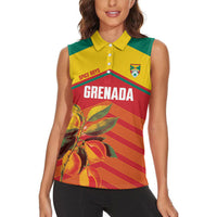 Grenada Football 2026 Custom Women Sleeveless Polo Shirt Go Spice Boys Nutmeg Red Version