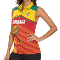 Grenada Football 2026 Custom Women Sleeveless Polo Shirt Go Spice Boys Nutmeg Red Version