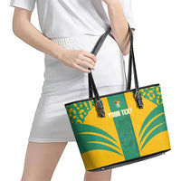 Guyana Football 2026 Custom Leather Tote Bag Come On Golden Jaguars