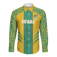 Guyana Football 2026 Custom Long Sleeve Button Shirt Come On Golden Jaguars