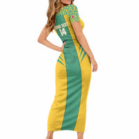 Guyana Football 2026 Custom Short Sleeve Bodycon Dress Come On Golden Jaguars