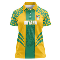 Guyana Football 2026 Custom Women Polo Shirt Come On Golden Jaguars