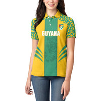 Guyana Football 2026 Custom Women Polo Shirt Come On Golden Jaguars