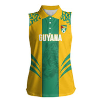 Guyana Football 2026 Custom Women Sleeveless Polo Shirt Come On Golden Jaguars