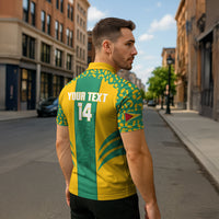 Guyana Football 2026 Custom Zipper Polo Shirt Come On Golden Jaguars
