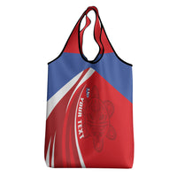 Puerto Rico Football 2026 Custom Grocery Bag Vamos Los Boricuas Taino Sun