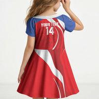 Puerto Rico Football 2026 Custom Kid Short Sleeve Dress Vamos Los Boricuas Taino Sun