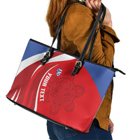 Puerto Rico Football 2026 Custom Leather Tote Bag Vamos Los Boricuas Taino Sun