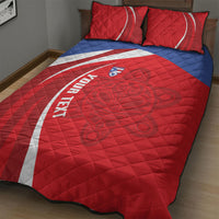 Puerto Rico Football 2026 Custom Quilt Bed Set Vamos Los Boricuas Taino Sun
