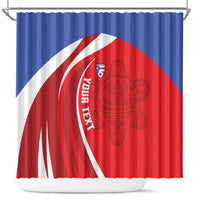 Puerto Rico Football 2026 Custom Shower Curtain Vamos Los Boricuas Taino Sun