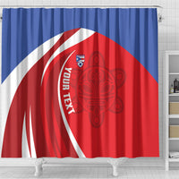 Puerto Rico Football 2026 Custom Shower Curtain Vamos Los Boricuas Taino Sun