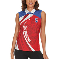 Puerto Rico Football 2026 Custom Women Sleeveless Polo Shirt Vamos Los Boricuas Taino Sun