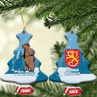 Finland Independence Day Ceramic Ornament Suomen Itsenaistyminen Mix Brown Bear - Wonder Print Shop