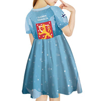 Finland Independence Day Kid Short Sleeve Dress Suomen Itsenaistyminen Mix Brown Bear - Wonder Print Shop