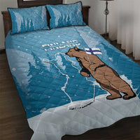 Finland Independence Day Quilt Bed Set Suomen Itsenaistyminen Mix Brown Bear - Wonder Print Shop