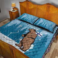 Finland Independence Day Quilt Bed Set Suomen Itsenaistyminen Mix Brown Bear - Wonder Print Shop
