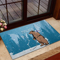 Finland Independence Day Rubber Doormat Suomen Itsenaistyminen Mix Brown Bear - Wonder Print Shop