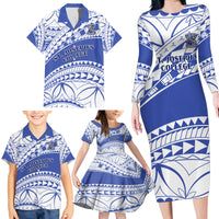 Personalised Samoa St Josephs College Family Matching Long Sleeve Bodycon Dress and Hawaiian Shirt Marist Brothers Samoan Pattern - Wonder Print Shop