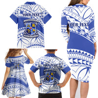 Personalised Samoa St Josephs College Family Matching Long Sleeve Bodycon Dress and Hawaiian Shirt Marist Brothers Samoan Pattern - Wonder Print Shop