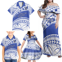 Personalised Samoa St Josephs College Family Matching Off Shoulder Maxi Dress and Hawaiian Shirt Marist Brothers Samoan Pattern - Wonder Print Shop