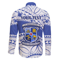 Personalised Samoa St Josephs College Family Matching Off Shoulder Maxi Dress and Hawaiian Shirt Marist Brothers Samoan Pattern - Wonder Print Shop