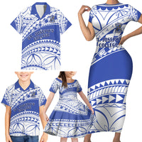 Personalised Samoa St Josephs College Family Matching Short Sleeve Bodycon Dress and Hawaiian Shirt Marist Brothers Samoan Pattern - Wonder Print Shop