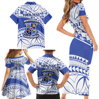 Personalised Samoa St Josephs College Family Matching Short Sleeve Bodycon Dress and Hawaiian Shirt Marist Brothers Samoan Pattern - Wonder Print Shop