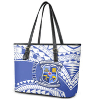 Personalised Samoa St Josephs College Leather Tote Bag Marist Brothers Samoan Pattern - Wonder Print Shop