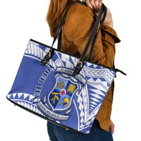 Personalised Samoa St Josephs College Leather Tote Bag Marist Brothers Samoan Pattern - Wonder Print Shop
