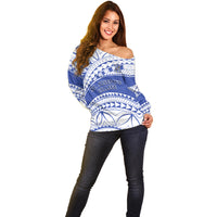 Personalised Samoa St Josephs College Off Shoulder Sweater Marist Brothers Samoan Pattern - Wonder Print Shop