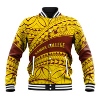 Personalised Samoa College Baseball Jacket Samoan Pattern - Wonder Print Shop