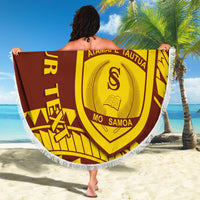 Personalised Samoa College Beach Blanket Samoan Pattern - Wonder Print Shop
