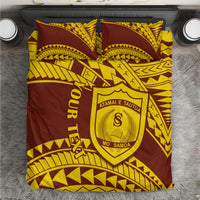 Personalised Samoa College Bedding Set Samoan Pattern - Wonder Print Shop