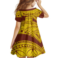 Personalised Samoa College Kid Short Sleeve Dress Samoan Pattern - Wonder Print Shop