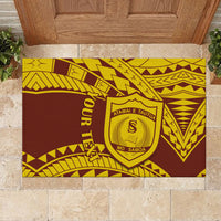 Personalised Samoa College Rubber Doormat Samoan Pattern - Wonder Print Shop