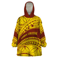 Personalised Samoa College Wearable Blanket Hoodie Samoan Pattern - Wonder Print Shop