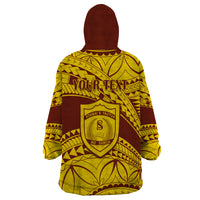 Personalised Samoa College Wearable Blanket Hoodie Samoan Pattern - Wonder Print Shop