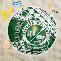 Personalised Samoa Faleata College Beach Blanket Samoan Pattern - Wonder Print Shop