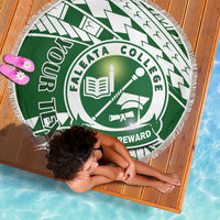 Personalised Samoa Faleata College Beach Blanket Samoan Pattern - Wonder Print Shop