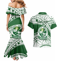 Personalised Samoa Faleata College Couples Matching Mermaid Dress and Hawaiian Shirt Samoan Pattern - Wonder Print Shop