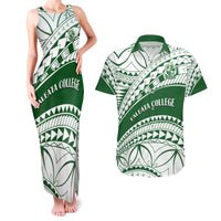 Personalised Samoa Faleata College Couples Matching Tank Maxi Dress and Hawaiian Shirt Samoan Pattern - Wonder Print Shop