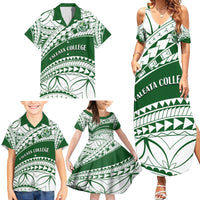 Personalised Samoa Faleata College Family Matching Summer Maxi Dress and Hawaiian Shirt Samoan Pattern - Wonder Print Shop
