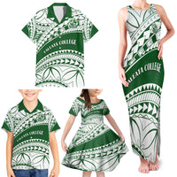 Personalised Samoa Faleata College Family Matching Tank Maxi Dress and Hawaiian Shirt Samoan Pattern - Wonder Print Shop