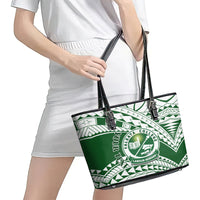 Personalised Samoa Faleata College Leather Tote Bag Samoan Pattern - Wonder Print Shop