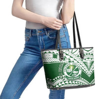 Personalised Samoa Faleata College Leather Tote Bag Samoan Pattern - Wonder Print Shop